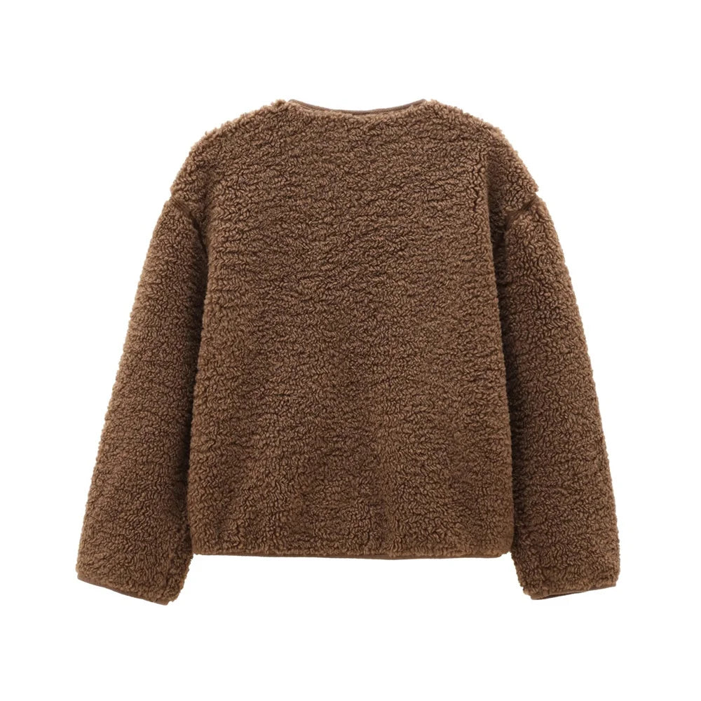 Vellavia Cosette – Teddy Fleece Snap Jacket
