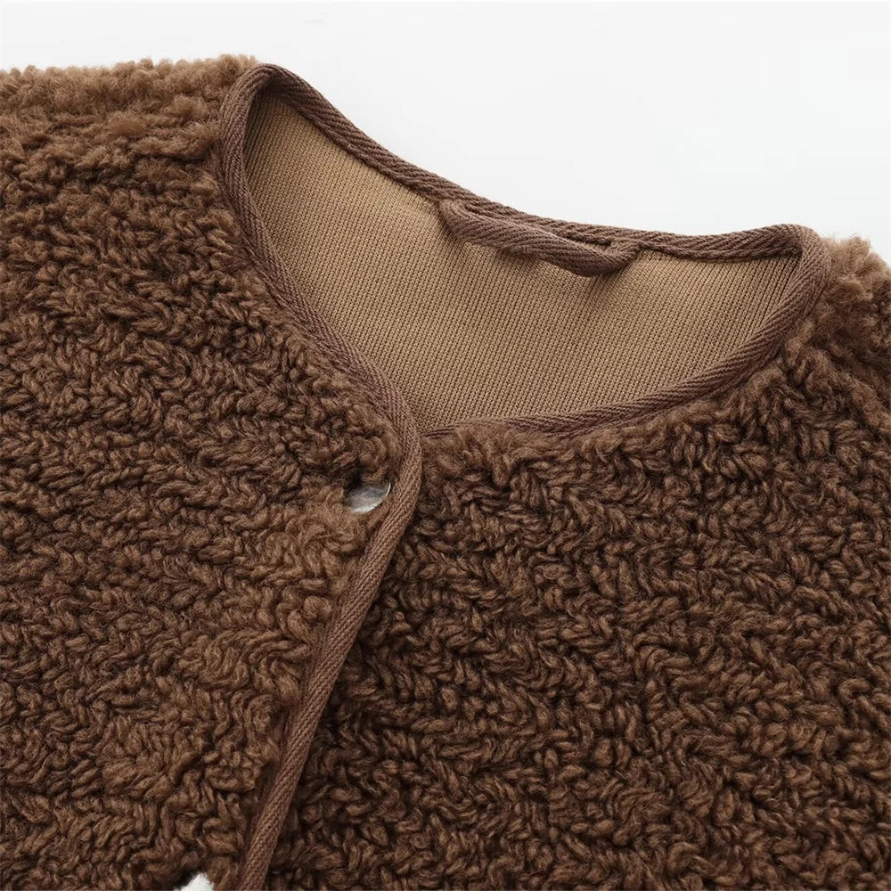 Vellavia Cosette – Teddy Fleece Snap Jacket