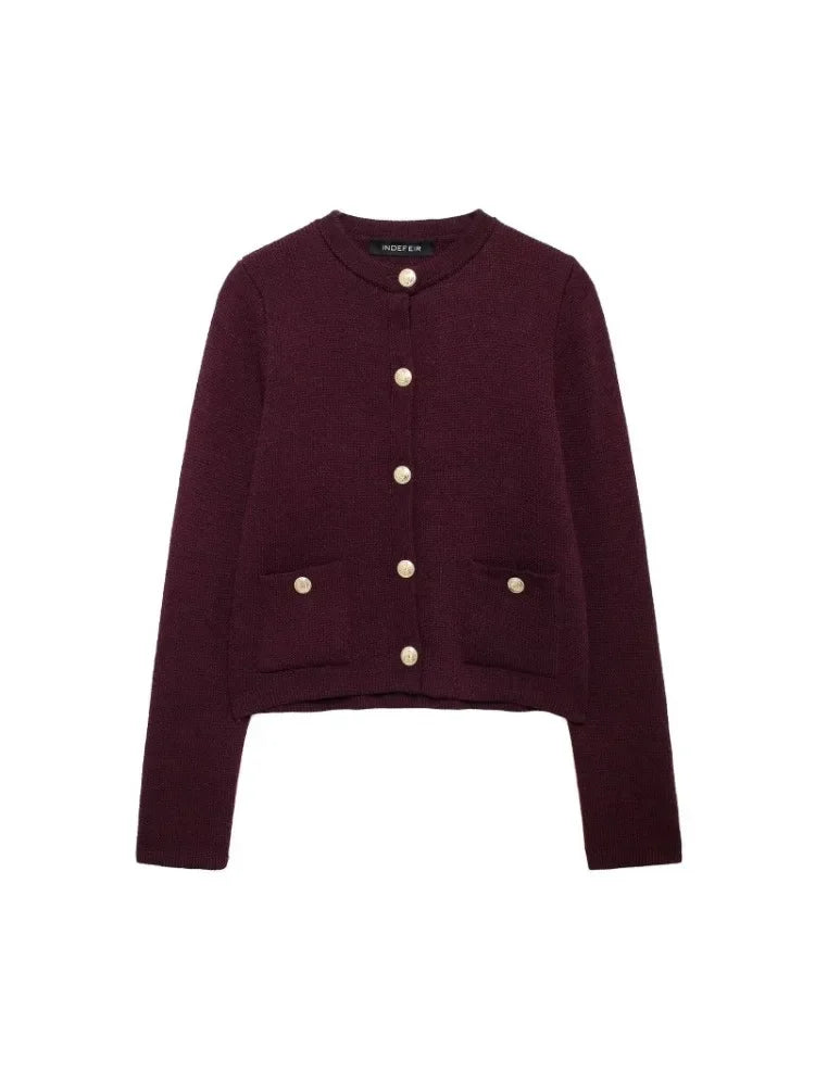 Vellavia Élise – Pearl Button Knit Cardigan