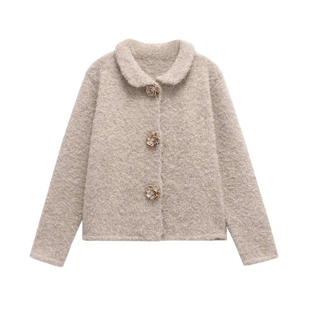 Elara Wool Blend Sweater-Jacket