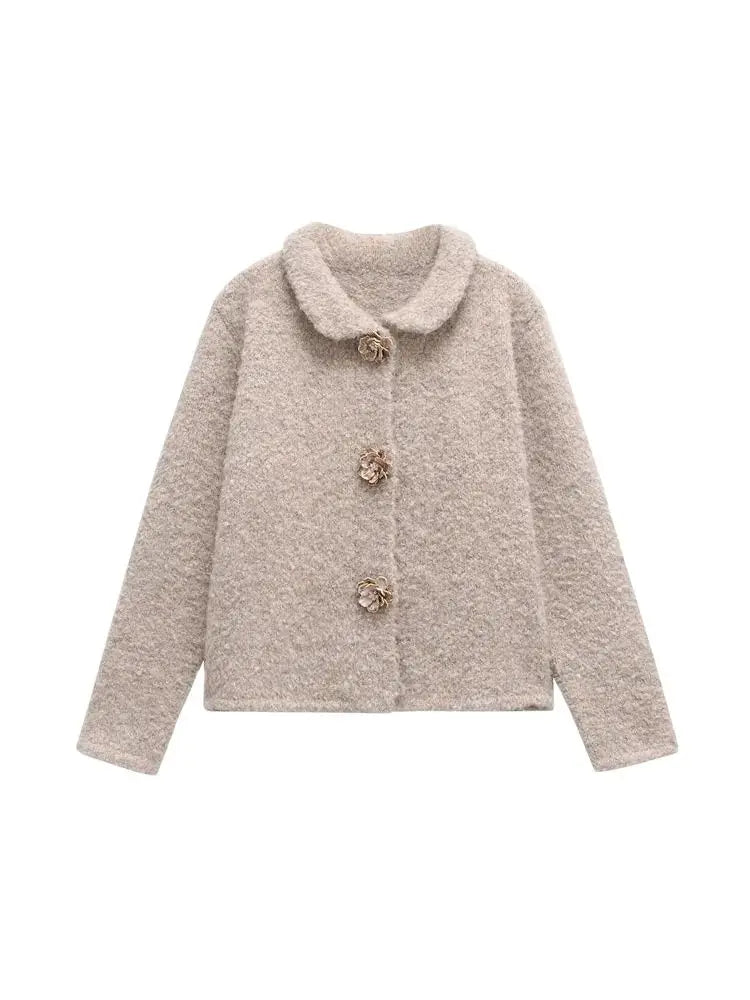 Elara Wool Blend Sweater-Jacket