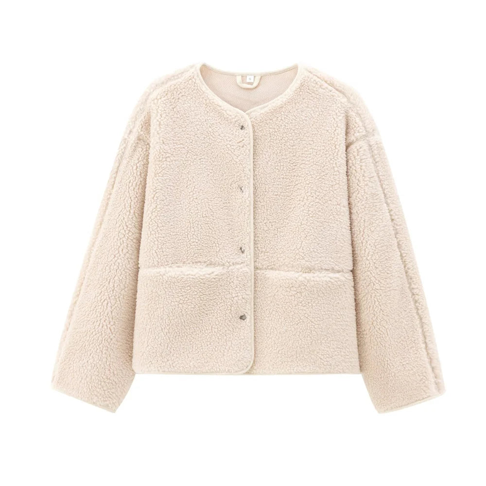 Vellavia Cosette – Teddy Fleece Snap Jacket
