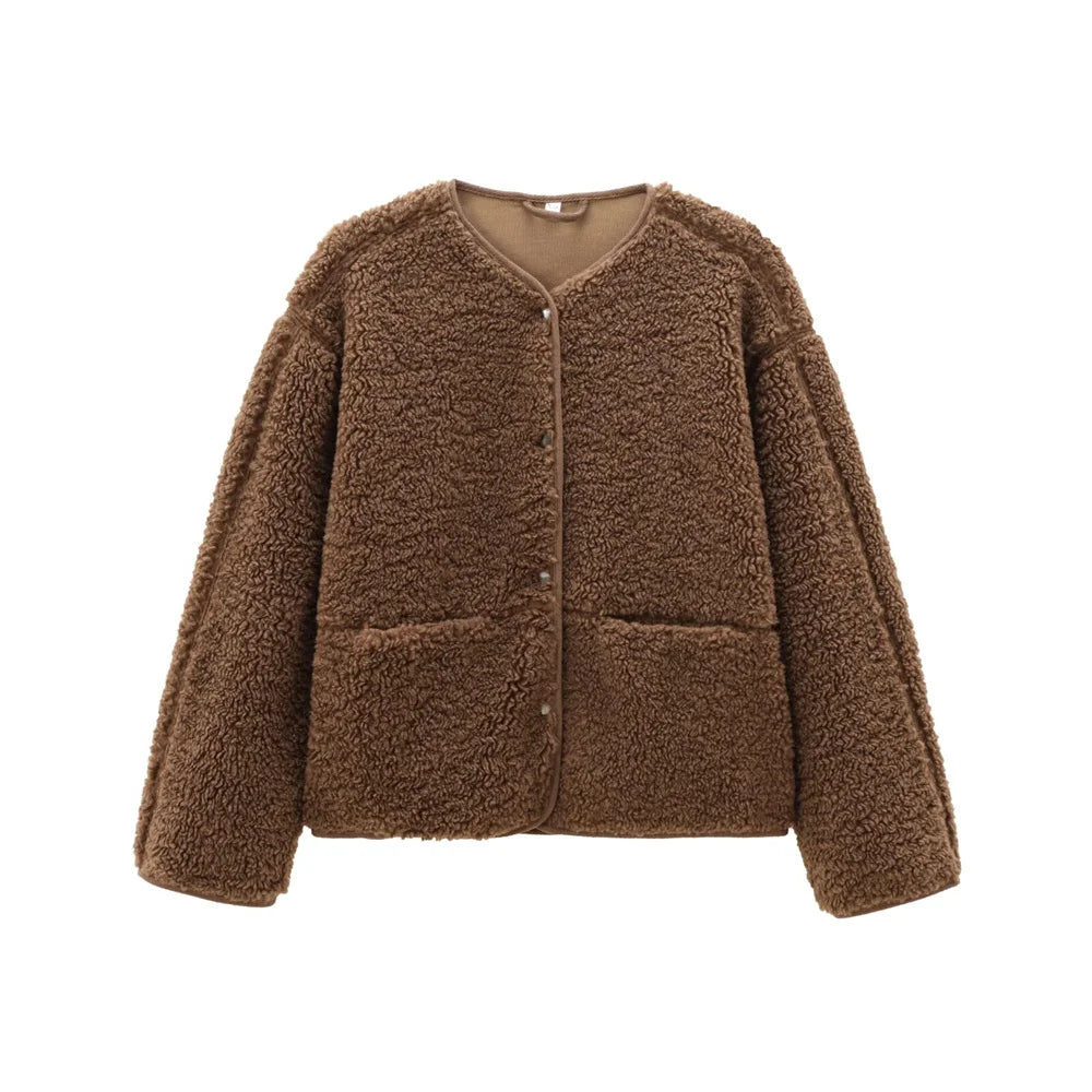 Vellavia Cosette – Teddy Fleece Snap Jacket
