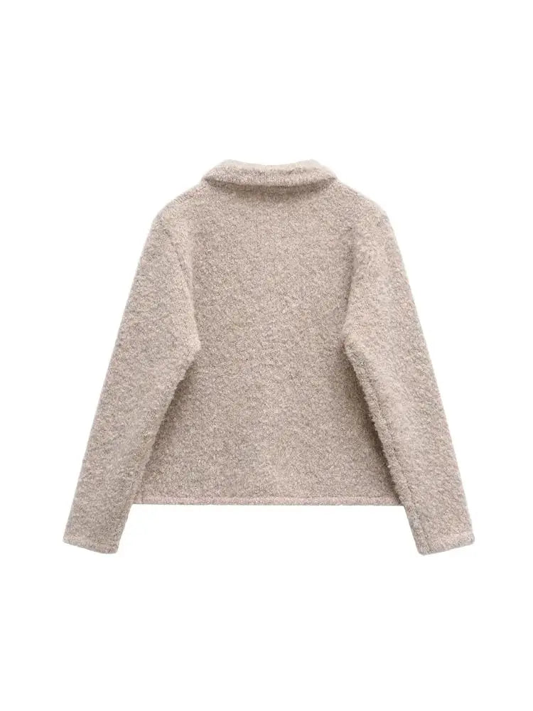 Elara Wool Blend Sweater-Jacket