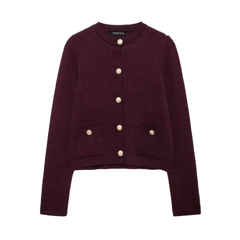 Vellavia Élise – Pearl Button Knit Cardigan