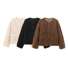 Vellavia Cosette – Teddy Fleece Snap Jacket