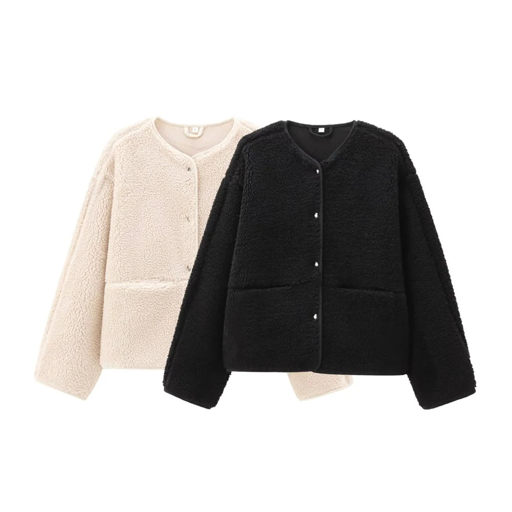 Vellavia Cosette – Teddy Fleece Snap Jacket