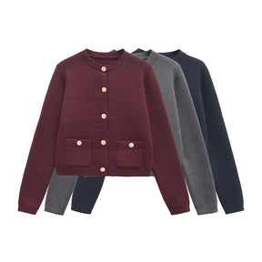 Vellavia Élise – Pearl Button Knit Cardigan